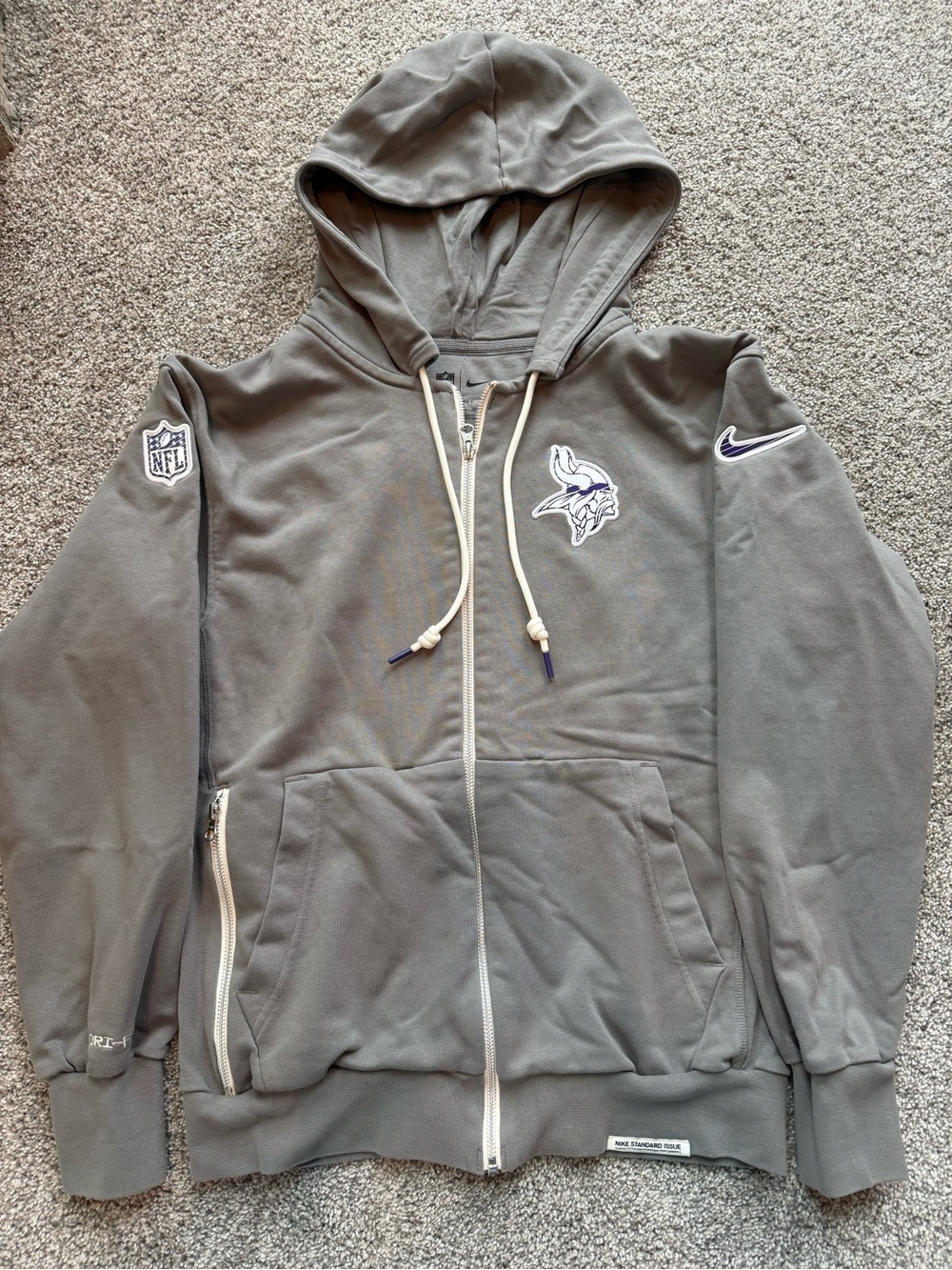 Nike Dri-Fit | Minnesota Vikings Full-Zip Hoodie Jacket - Small